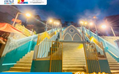 Cambio de luminarias e implementación de iluminación decorativa para la urna y escalinata La Cruz