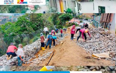Construcción del Muro de Gaviones donde se construirá el Mirador Turístico de la “Unidad Cisneña”